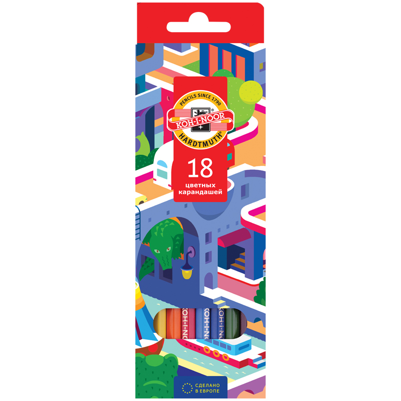 Koh-i-Noor pencils, 18 colors